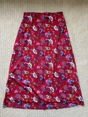 Floral Red Midi Skirt